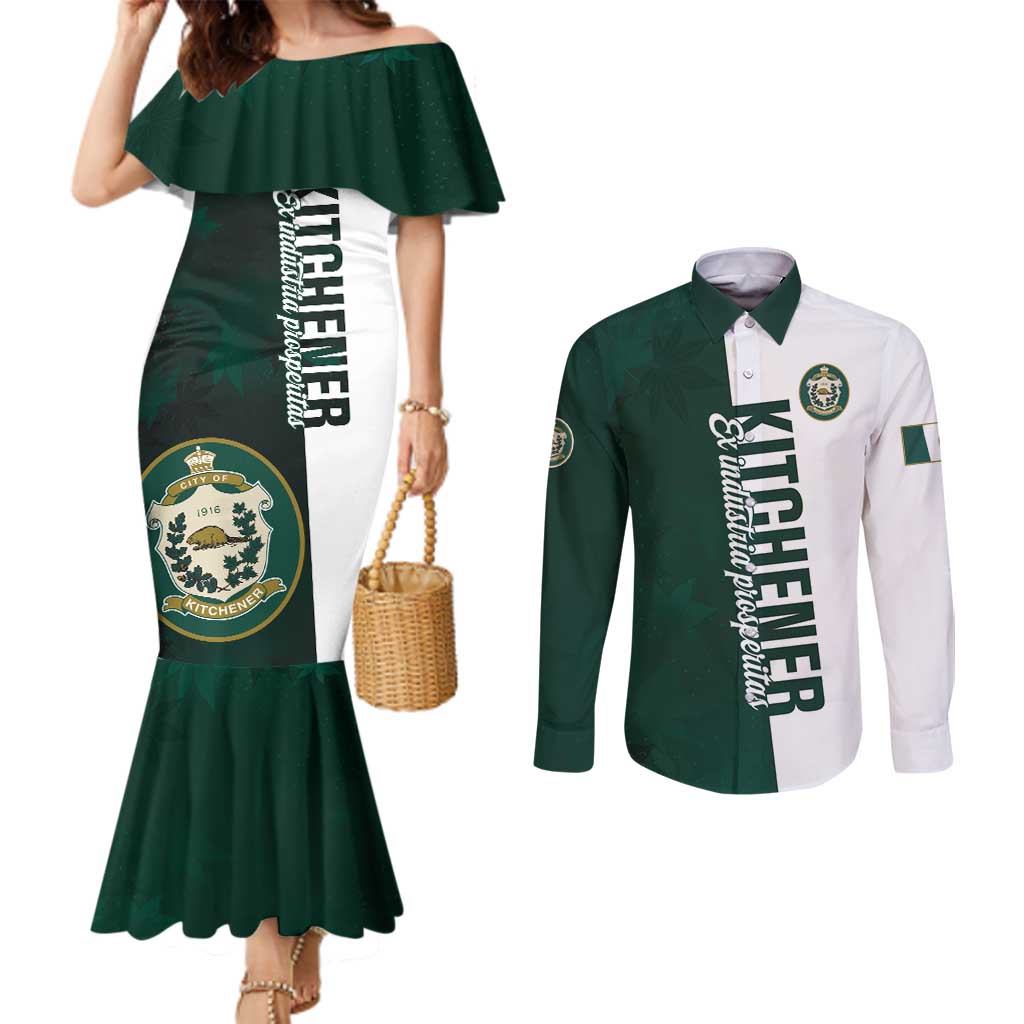 Personalised Canada Kitchener Couples Matching Mermaid Dress and Long Sleeve Button Shirt Ex Industria Prosperitas