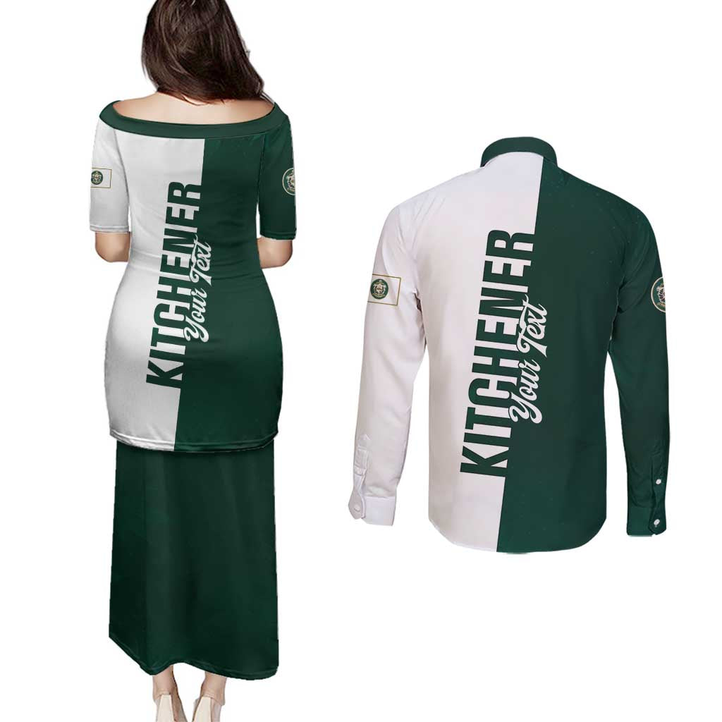 Personalised Canada Kitchener Couples Matching Puletasi and Long Sleeve Button Shirt Ex Industria Prosperitas