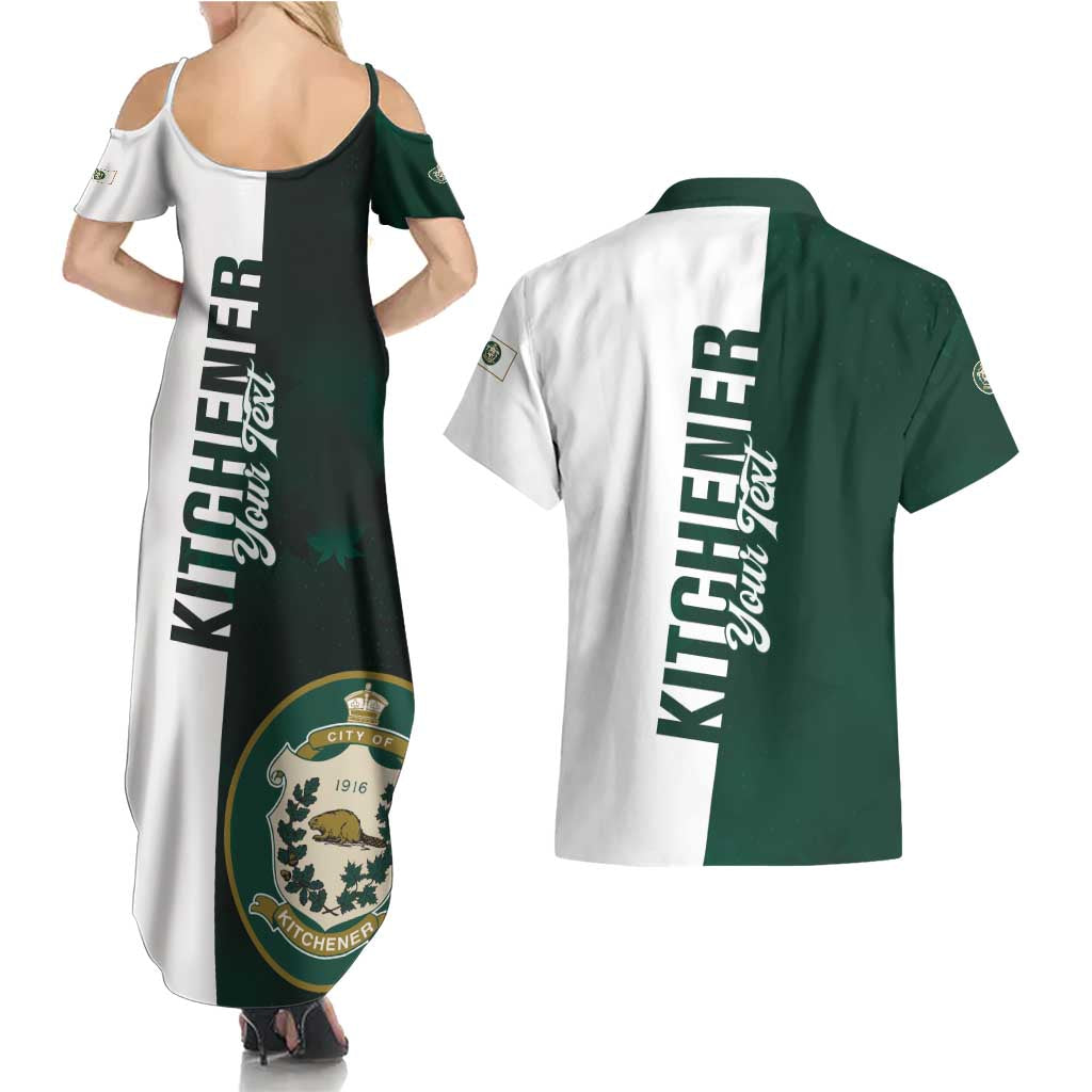 Personalised Canada Kitchener Couples Matching Summer Maxi Dress and Hawaiian Shirt Ex Industria Prosperitas