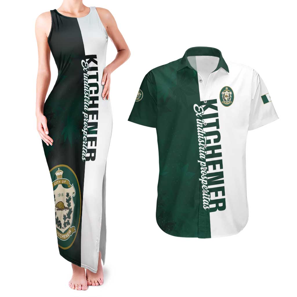 Personalised Canada Kitchener Couples Matching Tank Maxi Dress and Hawaiian Shirt Ex Industria Prosperitas