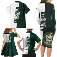 Personalised Canada Kitchener Family Matching Long Sleeve Bodycon Dress and Hawaiian Shirt Ex Industria Prosperitas