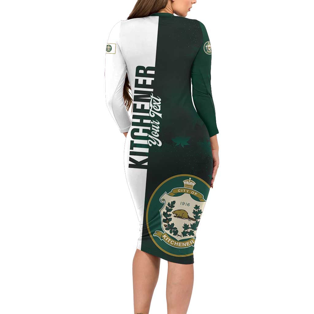 Personalised Canada Kitchener Family Matching Long Sleeve Bodycon Dress and Hawaiian Shirt Ex Industria Prosperitas