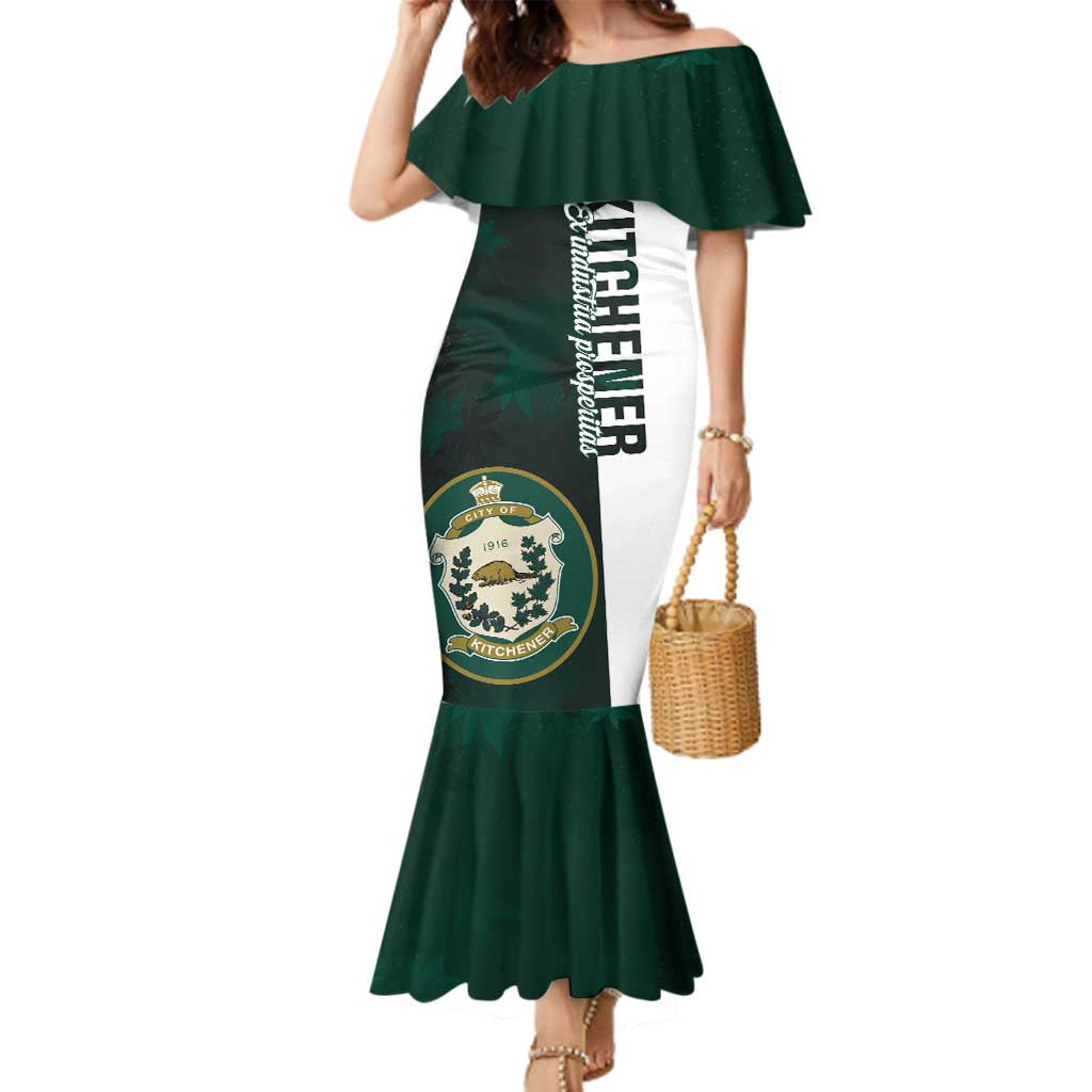 Personalised Canada Kitchener Family Matching Mermaid Dress and Hawaiian Shirt Ex Industria Prosperitas