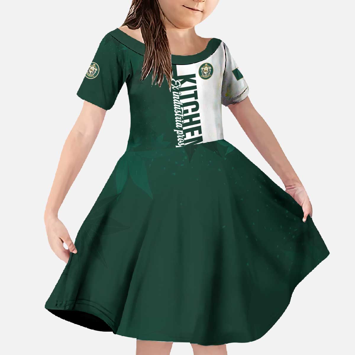 Personalised Canada Kitchener Family Matching Off The Shoulder Long Sleeve Dress and Hawaiian Shirt Ex Industria Prosperitas