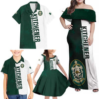 Personalised Canada Kitchener Family Matching Off Shoulder Maxi Dress and Hawaiian Shirt Ex Industria Prosperitas