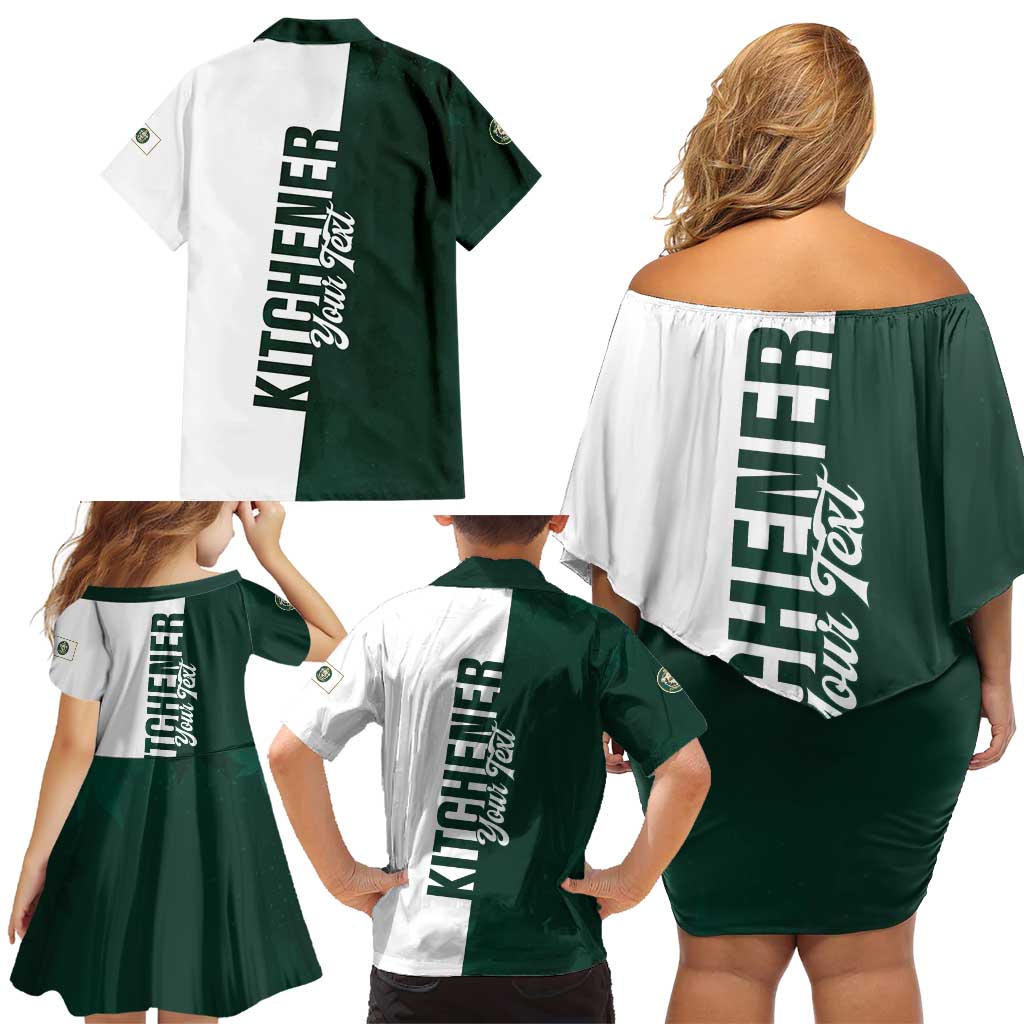 Personalised Canada Kitchener Family Matching Off Shoulder Short Dress and Hawaiian Shirt Ex Industria Prosperitas