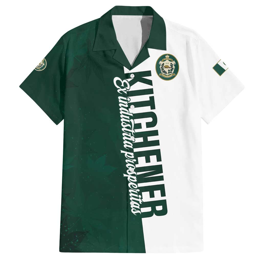 Personalised Canada Kitchener Family Matching Off Shoulder Short Dress and Hawaiian Shirt Ex Industria Prosperitas