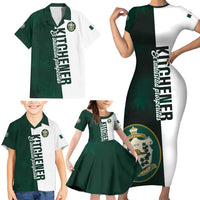 Personalised Canada Kitchener Family Matching Short Sleeve Bodycon Dress and Hawaiian Shirt Ex Industria Prosperitas