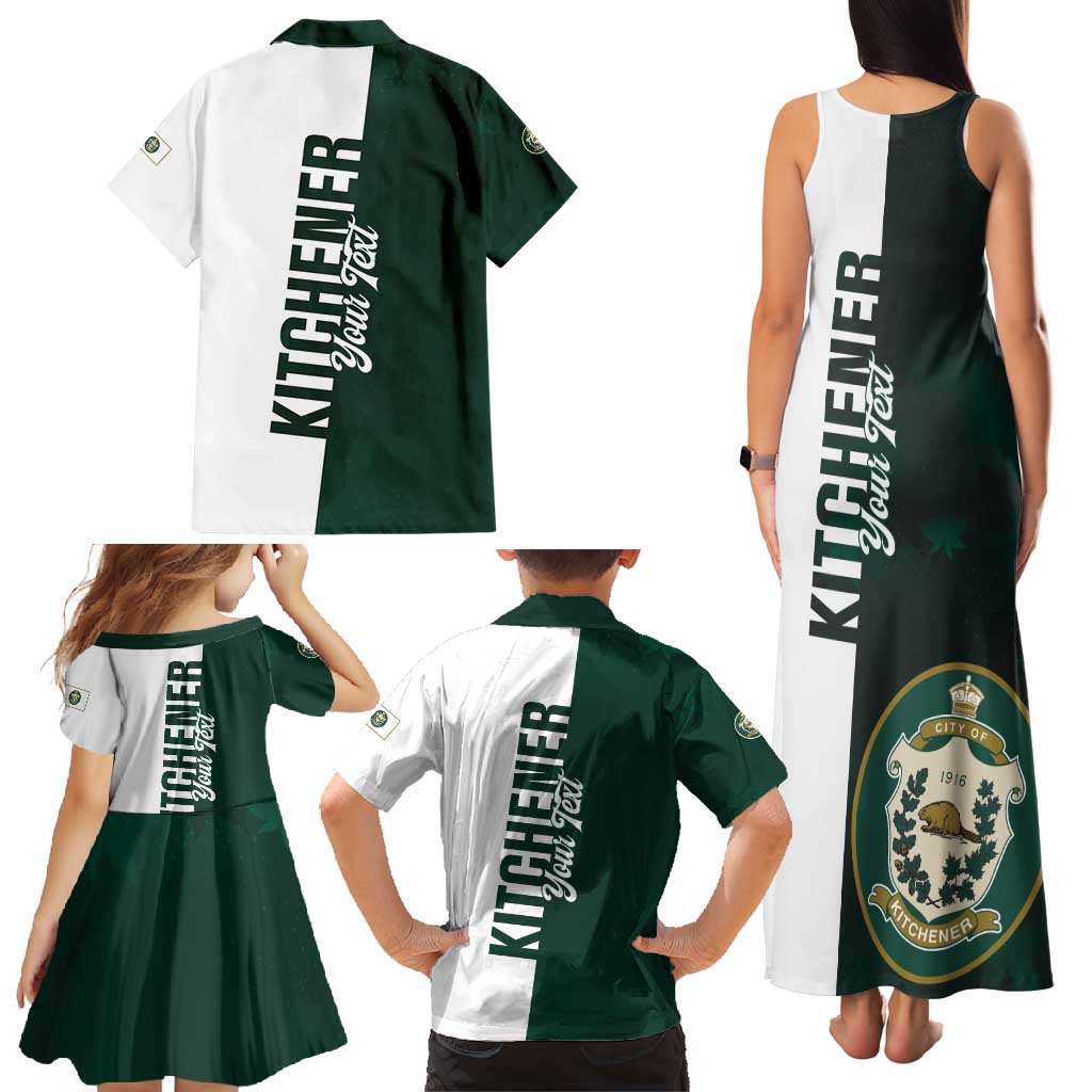 Personalised Canada Kitchener Family Matching Tank Maxi Dress and Hawaiian Shirt Ex Industria Prosperitas