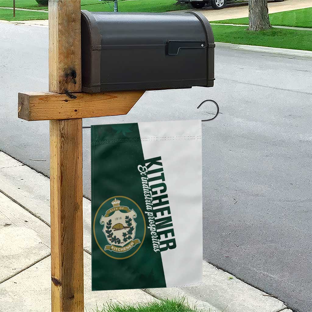 Personalised Canada Kitchener Garden Flag Ex Industria Prosperitas