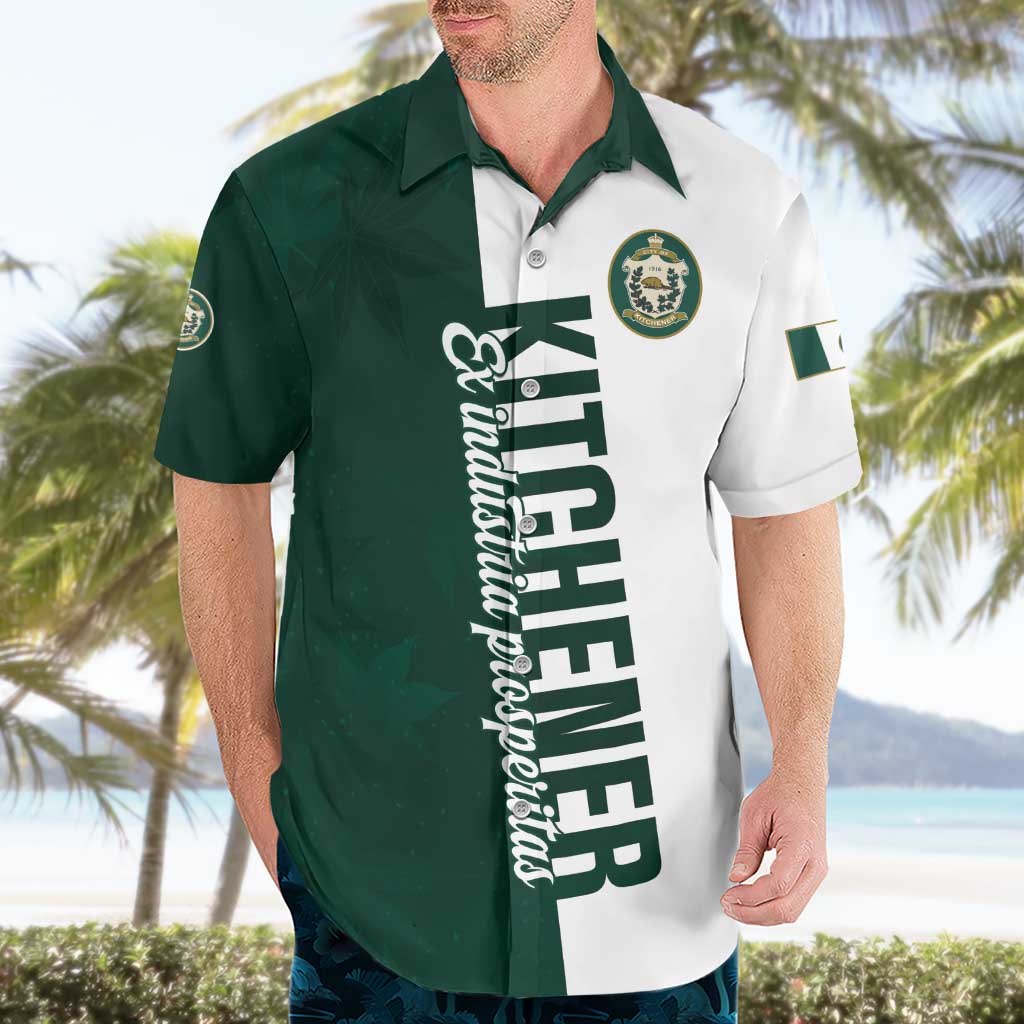 Personalised Canada Kitchener Hawaiian Shirt Ex Industria Prosperitas