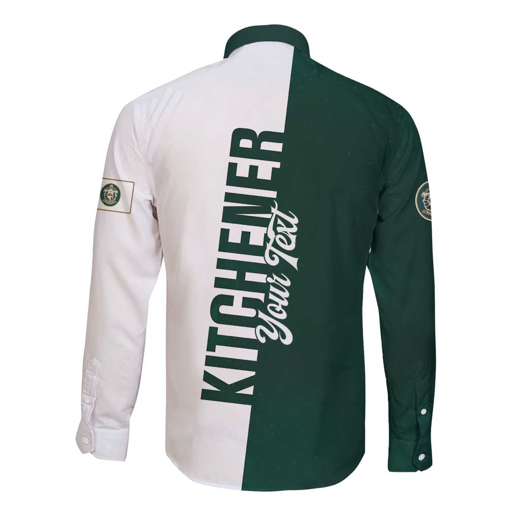 Personalised Canada Kitchener Long Sleeve Button Shirt Ex Industria Prosperitas