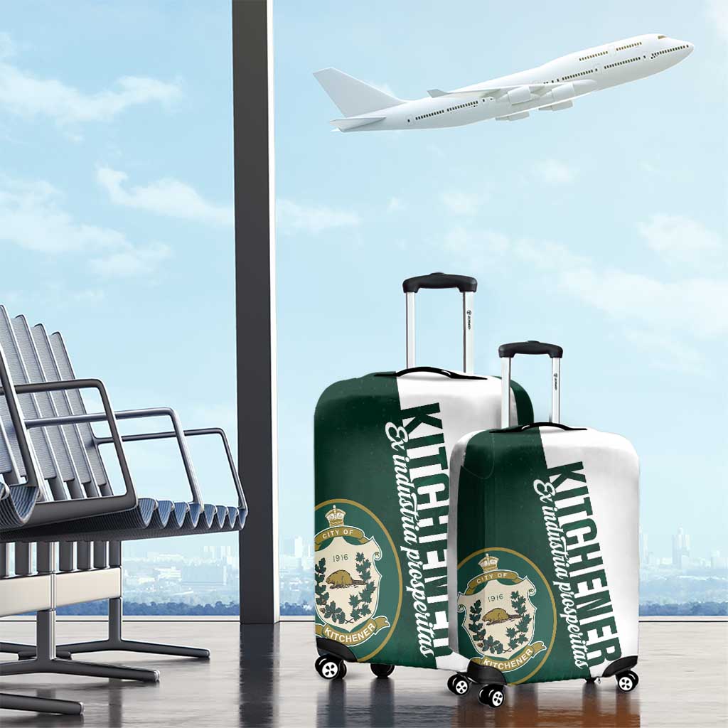 Personalised Canada Kitchener Luggage Cover Ex Industria Prosperitas