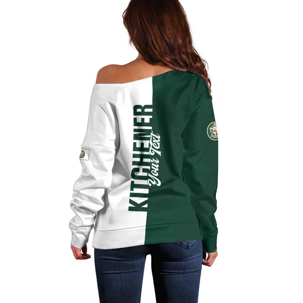 Personalised Canada Kitchener Off Shoulder Sweater Ex Industria Prosperitas
