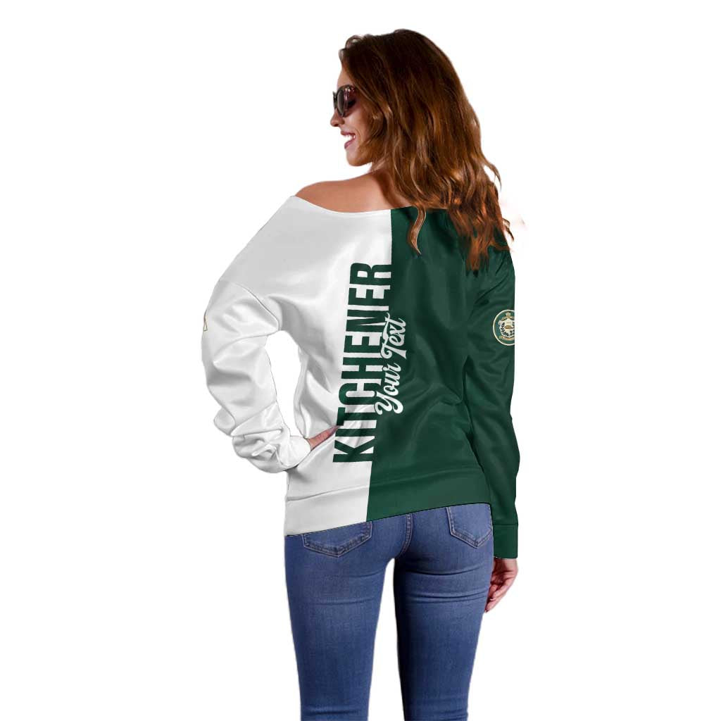Personalised Canada Kitchener Off Shoulder Sweater Ex Industria Prosperitas