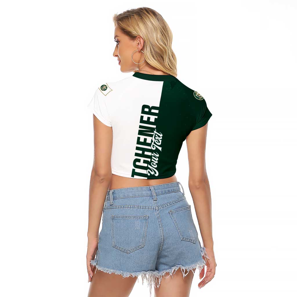 Personalised Canada Kitchener Raglan Cropped T Shirt Ex Industria Prosperitas