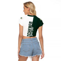 Personalised Canada Kitchener Raglan Cropped T Shirt Ex Industria Prosperitas