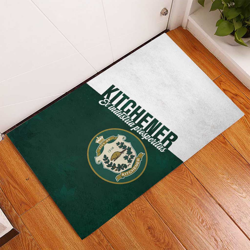Personalised Canada Kitchener Rubber Doormat Ex Industria Prosperitas