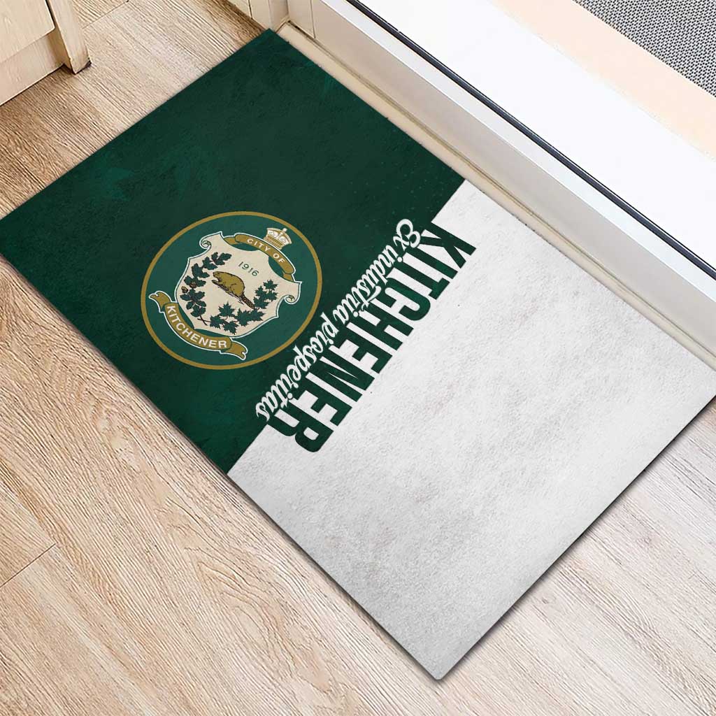 Personalised Canada Kitchener Rubber Doormat Ex Industria Prosperitas