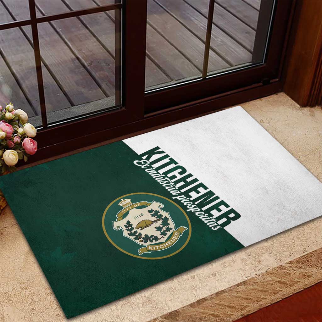 Personalised Canada Kitchener Rubber Doormat Ex Industria Prosperitas