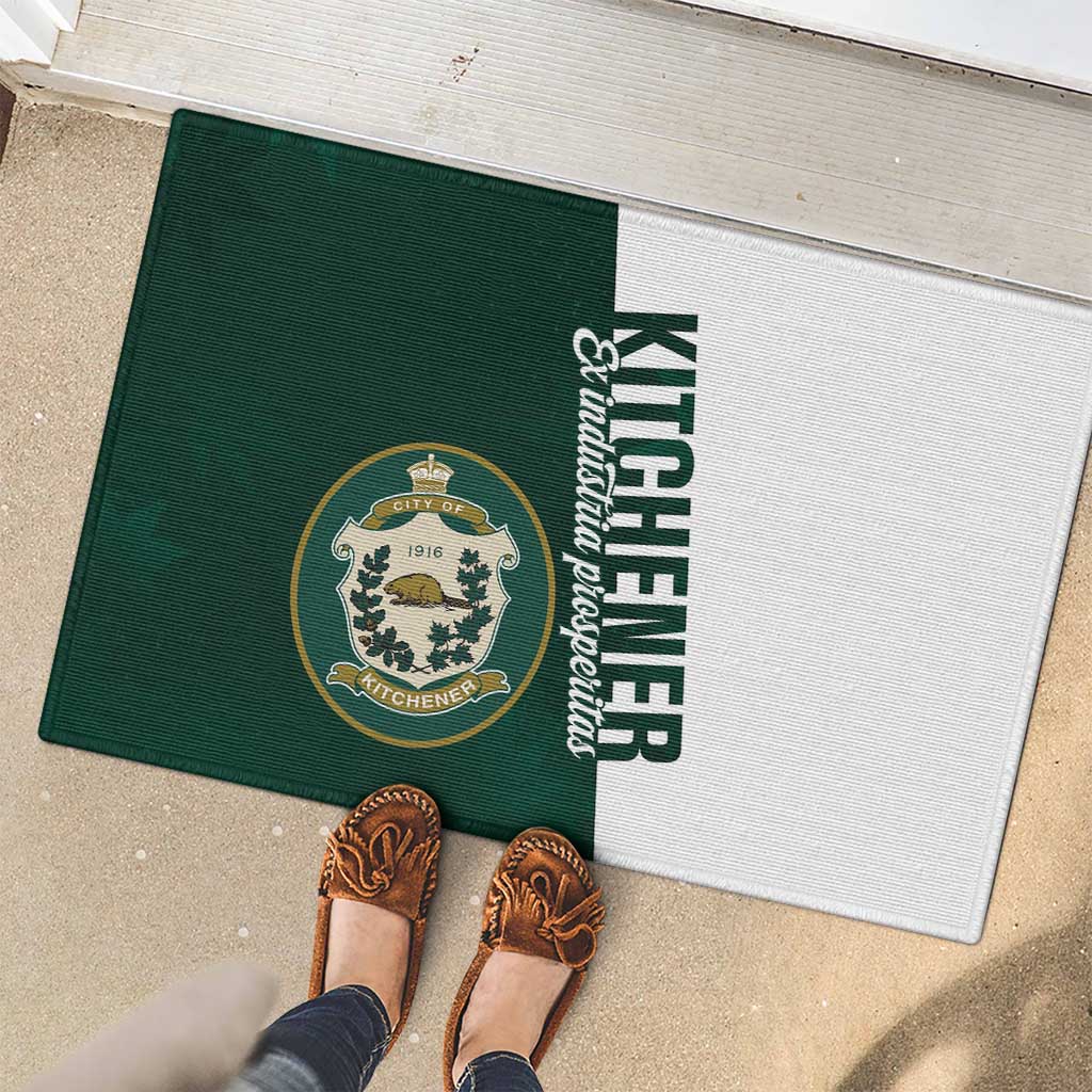 Personalised Canada Kitchener Rubber Doormat Ex Industria Prosperitas