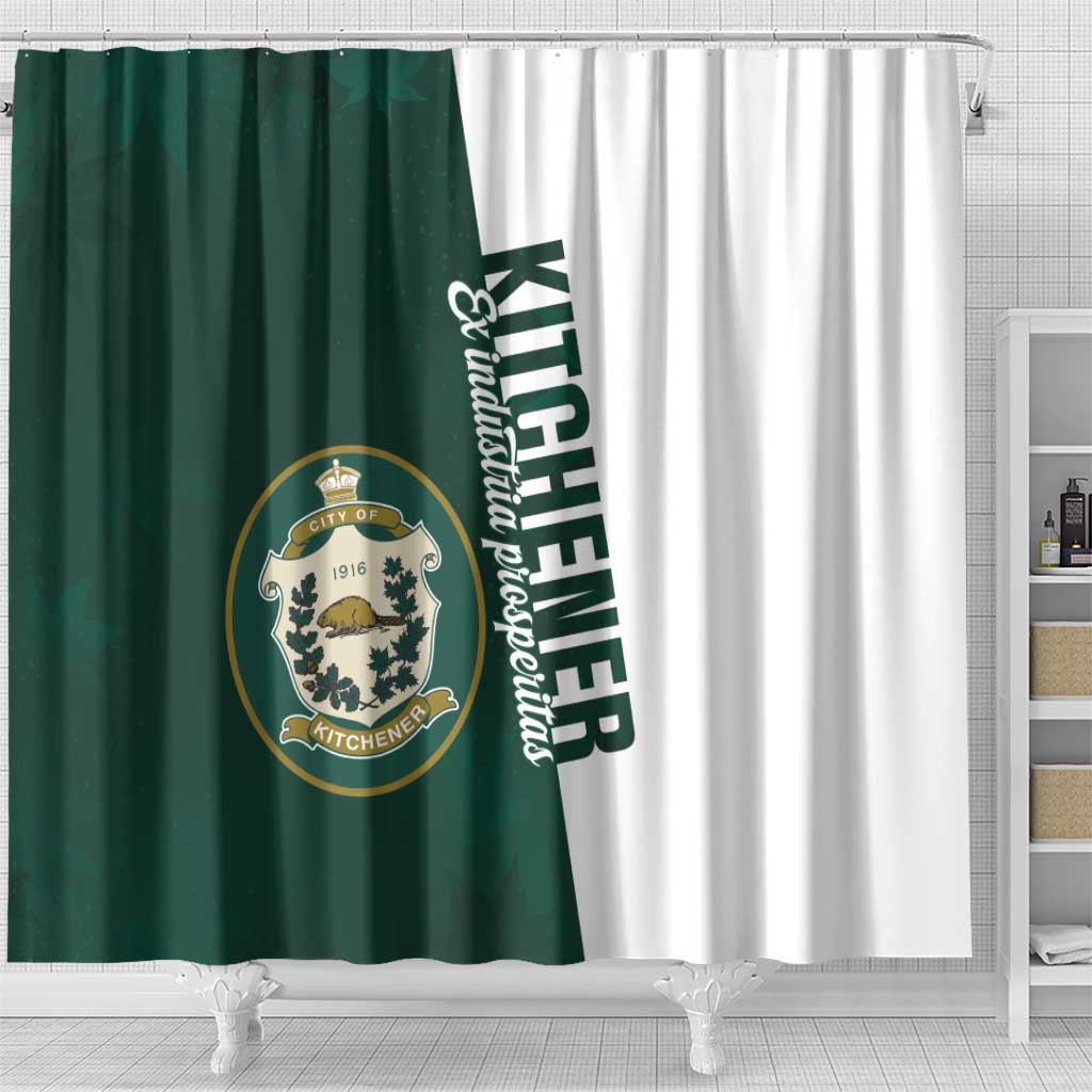 Personalised Canada Kitchener Shower Curtain Ex Industria Prosperitas