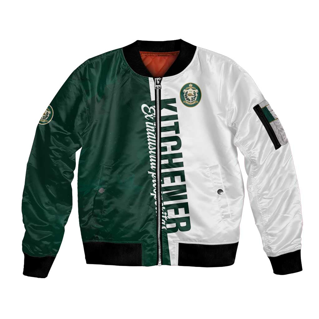 Personalised Canada Kitchener Sleeve Zip Bomber Jacket Ex Industria Prosperitas