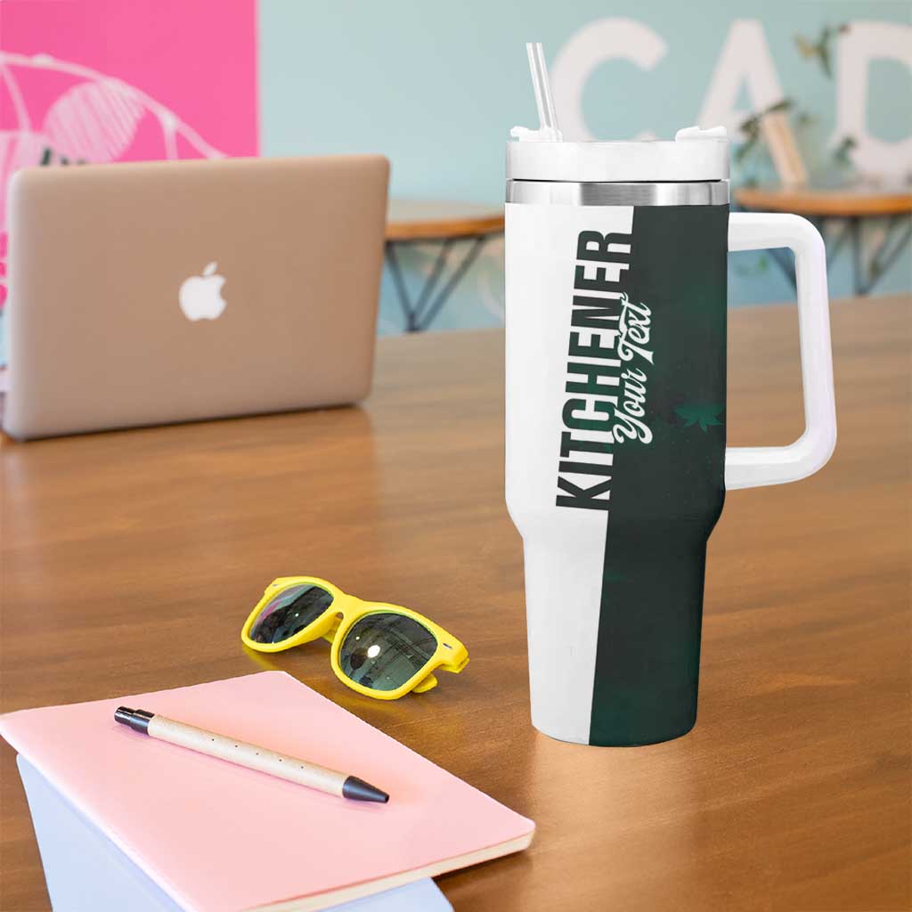 Personalised Canada Kitchener Tumbler With Handle Ex Industria Prosperitas