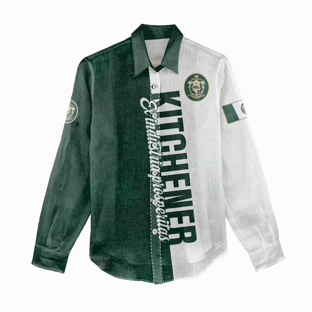 Personalised Canada Kitchener Women Casual Shirt Ex Industria Prosperitas