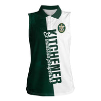 Personalised Canada Kitchener Women Sleeveless Polo Shirt Ex Industria Prosperitas