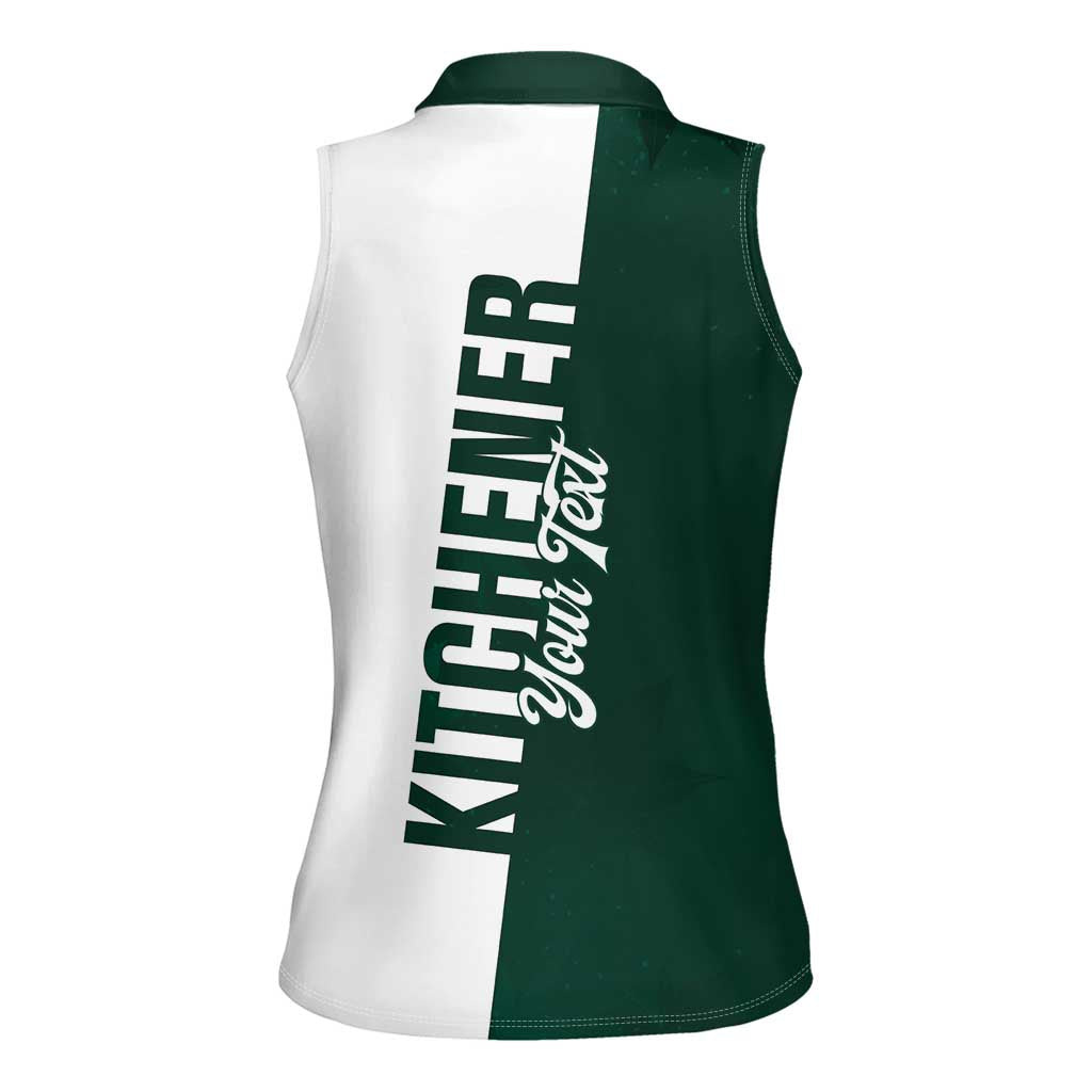 Personalised Canada Kitchener Women Sleeveless Polo Shirt Ex Industria Prosperitas