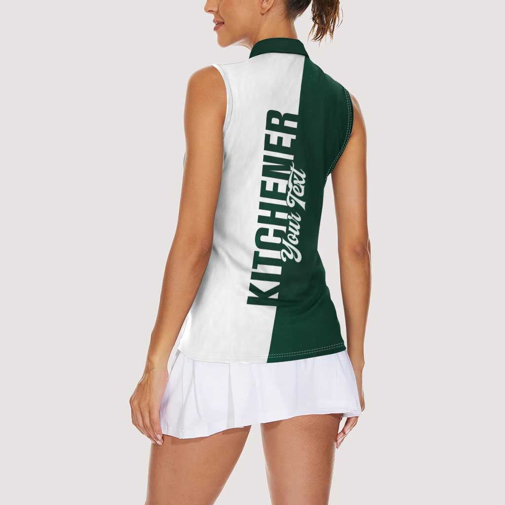 Personalised Canada Kitchener Women Sleeveless Polo Shirt Ex Industria Prosperitas