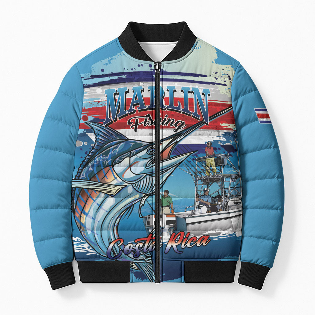 Personalized Costa Rica Blue Marlin Fishing Bomber Puffer Jacket 2026 Season