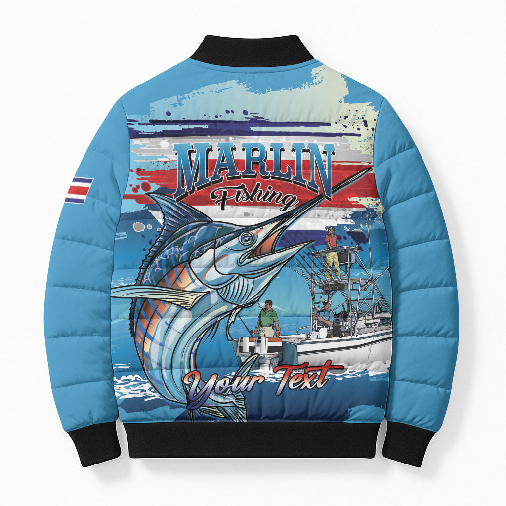 Personalized Costa Rica Blue Marlin Fishing Bomber Puffer Jacket 2026 Season