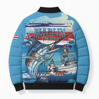 Personalized Costa Rica Blue Marlin Fishing Bomber Puffer Jacket 2026 Season