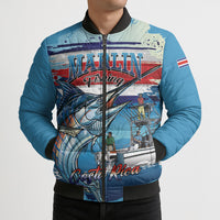 Personalized Costa Rica Blue Marlin Fishing Bomber Puffer Jacket 2026 Season