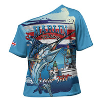 Personalized Costa Rica Blue Marlin Fishing Cross Shoulder Shirt 2026 Season