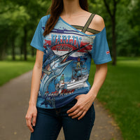 Personalized Costa Rica Blue Marlin Fishing Cross Shoulder Shirt 2026 Season