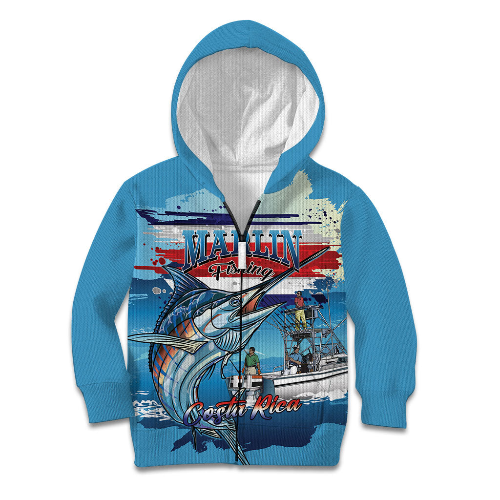 Personalized Costa Rica Blue Marlin Fishing Kid Hoodie 2026 Season