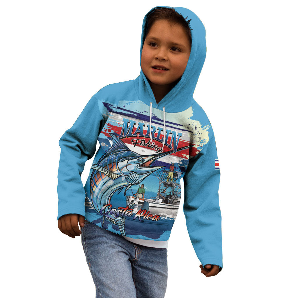 Personalized Costa Rica Blue Marlin Fishing Kid Hoodie 2026 Season