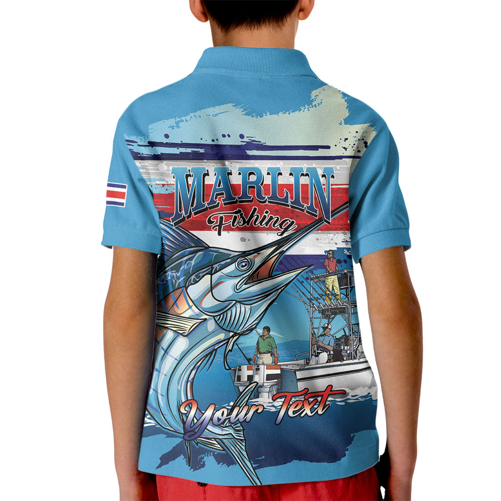 Personalized Costa Rica Blue Marlin Fishing Kid Polo Shirt 2026 Season
