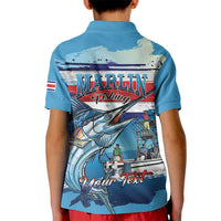 Personalized Costa Rica Blue Marlin Fishing Kid Polo Shirt 2026 Season