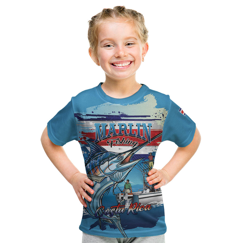 Personalized Costa Rica Blue Marlin Fishing Kid T Shirt 2026 Season