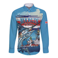 Personalized Costa Rica Blue Marlin Fishing Long Sleeve Button Shirt 2026 Season