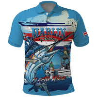 Personalized Costa Rica Blue Marlin Fishing Polo Shirt 2026 Season