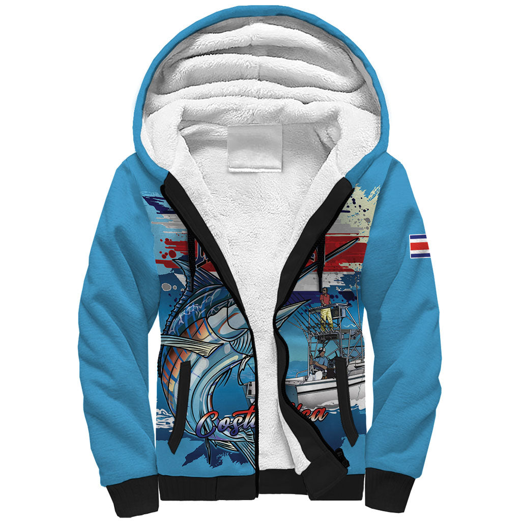 Personalized Costa Rica Blue Marlin Fishing Sherpa Hoodie 2026 Season