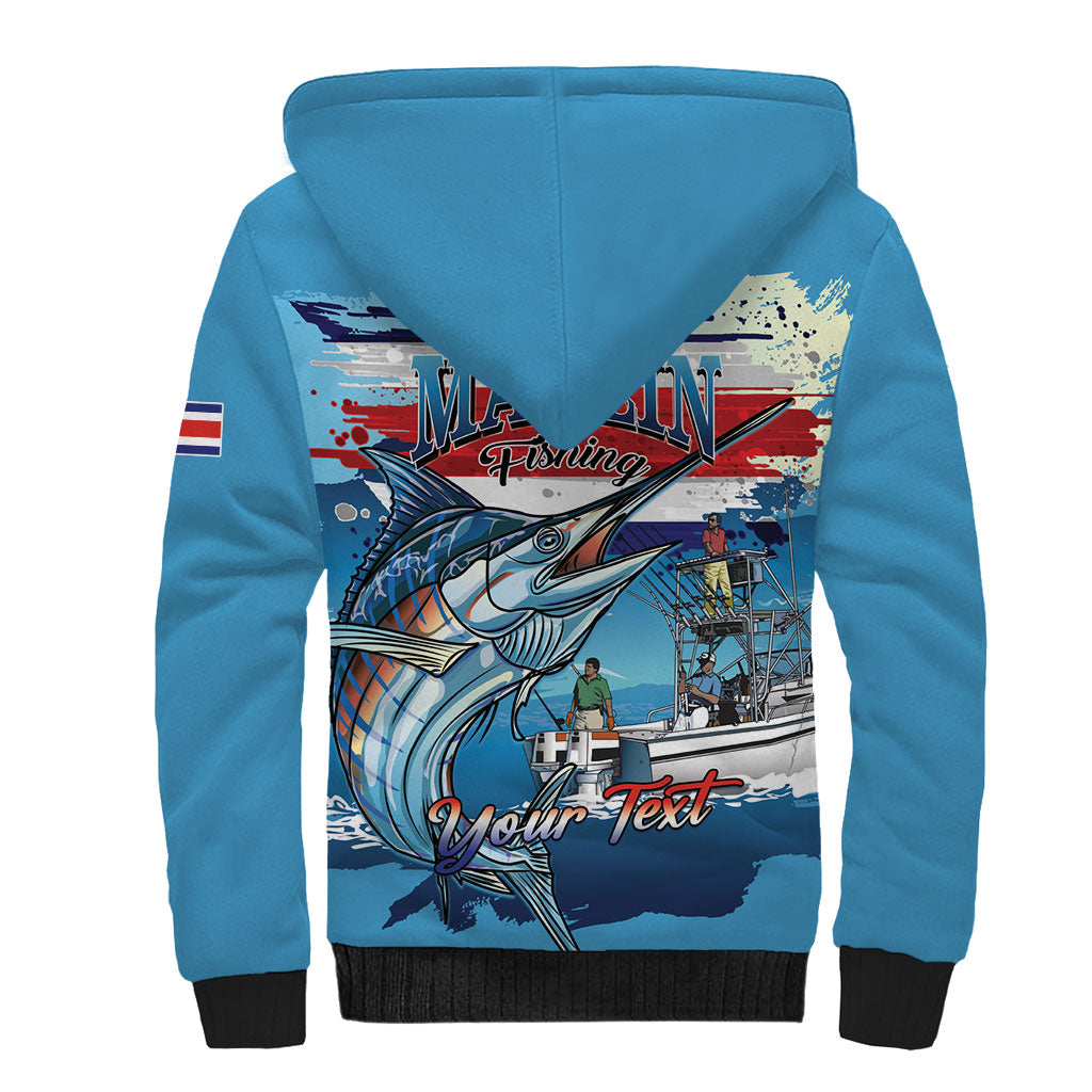 Personalized Costa Rica Blue Marlin Fishing Sherpa Hoodie 2026 Season