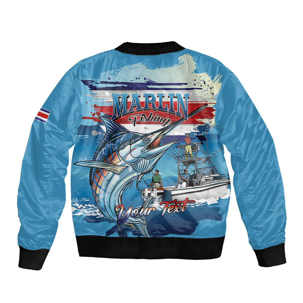 Personalized Costa Rica Blue Marlin Fishing Sleeve Zip Bomber Jacket 2026 Season