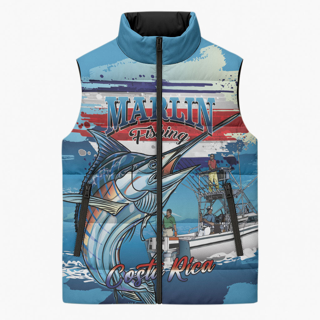 Personalized Costa Rica Blue Marlin Fishing Sleeveless Puffer Jacket 2026 Season