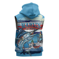 Personalized Costa Rica Blue Marlin Fishing Sleeveless Zip Hoodie 2026 Season